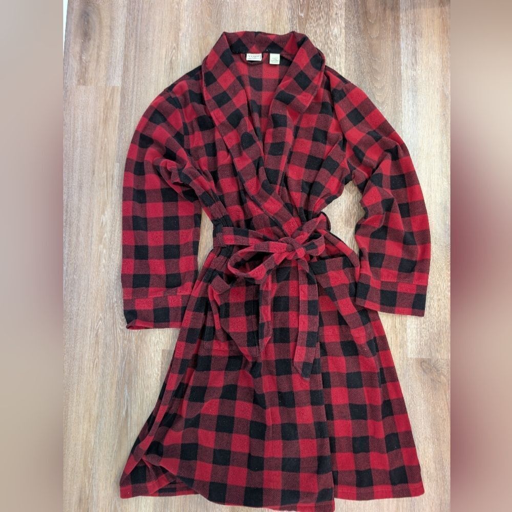 L.L. Bean Men's Buffalo Check Flannel Robe Sz L